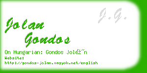 jolan gondos business card